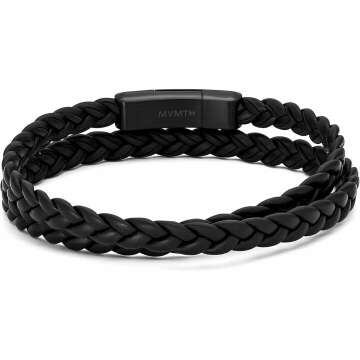 MVMT Leather Dress Wrap Bracelet for Men - Stylish Design