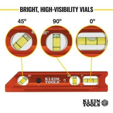 Klein Tools 935RBLT Lighted Torpedo Level & Gauge