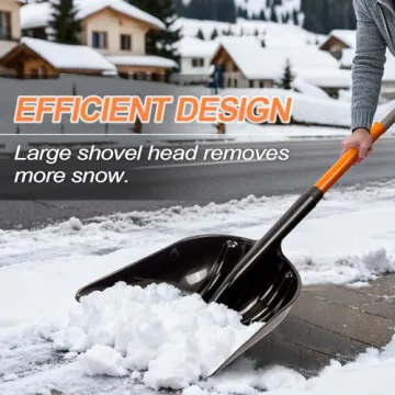 VNIMTI Snow Shovel for Snow Removal - Heavy Duty Design with Long Handle