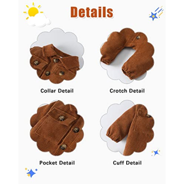 Newborn Baby Boy Corduroy Long Sleeve Jumpsuit Outfit