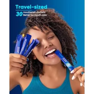 MySmile Mouthwash Alcohol Free, Mouth Wash for Adults, Travel Mouthwash Helps Kill 99% of Bad Breath Germs, Prevents Cavities, Fluoride Free, Fresh Mint, 30 Uses (0.41 Fl Oz (Pack of 60))