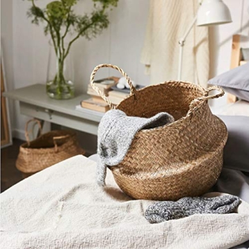 Eco-Friendly Seagrass Belly Basket for Storage and Decor