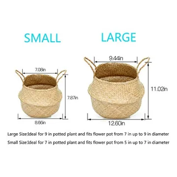 Eco-Friendly Seagrass Belly Basket for Storage and Decor