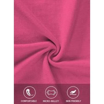 LOLONG Womens Hot Pink Stretch Ribbed Tank Top