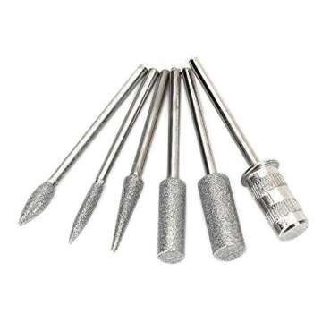 ZXUY 6pc Nail Drill Bits for Machine Replacement 3/32" Shank Size Acrylic Art