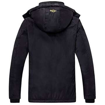Wantdo Women's Mountain Waterproof Fleece Ski Jacket Windproof Rain Jacket, Small, Black