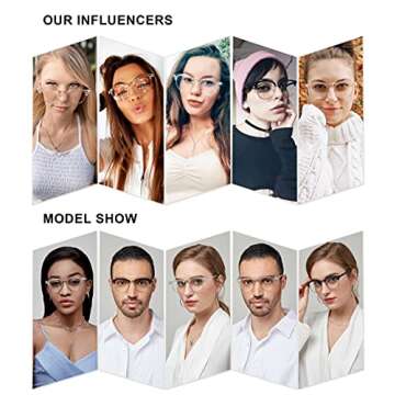 SOJOS Retro Semi Rimless Blue Light Blocking Glasses Half Horn Rimmed Eyeglasses SJ5018, Clear Frame/Gold Rim