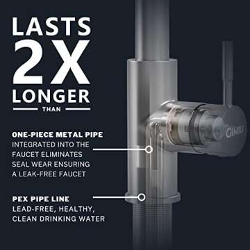 GIMILI Kitchen Faucet with Pull Down Sprayer High Arc Single Handle Spring Kitchen Sink Faucet Brushed Nickel Modern Stainless Steel Kitchen Faucets