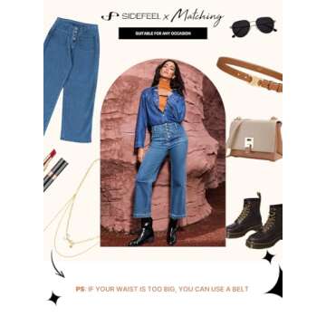 Wide Leg High Waisted Stretchy Jeans for Women