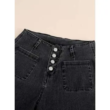 Wide Leg High Waisted Stretchy Jeans for Women