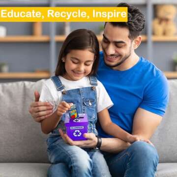 Fun Express Creative Recycling Box for Kids - 54-Piece Creative Recycling Activity Boxes, Engage Kids in Eco-Friendly Learning - Interactive Recycling Lessons, Environmental Education