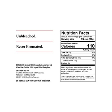 Premium King Arthur Organic Unbleached All Purpose Flour 2lbs