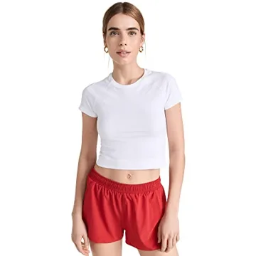 Sweaty Betty Women's Athlete Cropped Short Sleeve Seamless Workout T-Shirt - White