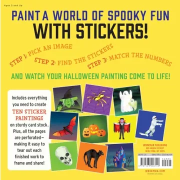 Halloween Paint by Sticker Kids Book Glow Stickers Fun