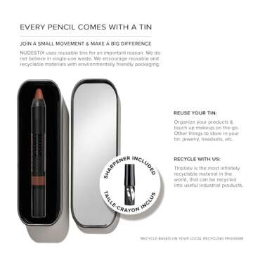 Nudestix Magnetic Matte Eye Color Pencil, Eyeshadow + Eyeliner + Eyelid Primer, Cream Makeup Stick, Long Lasting, Waterproof, Shade: Shady Algae