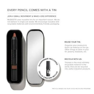 Nudestix Magnetic Matte Eye Color Pencil, Eyeshadow + Eyeliner + Eyelid Primer, Cream Makeup Stick, Long Lasting, Waterproof, Shade: Shady Algae