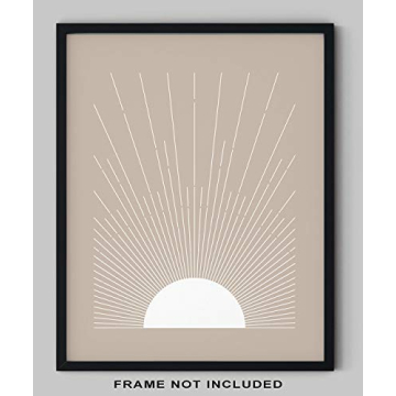 Modern Abstract Geometric Sun Rainbow Wall Art Prints