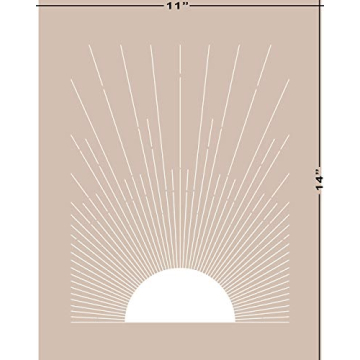 Modern Abstract Geometric Sun Rainbow Wall Art Prints