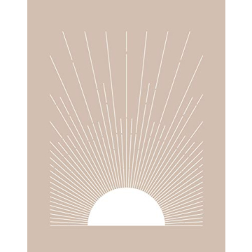 Modern Abstract Geometric Sun Rainbow Wall Art Prints