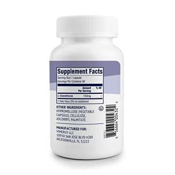 Vimergy Glutathione – Supports Liver Detox* – Superfood for Cellular Health & Antioxidant Support* – Kosher, Vegan & Gluten-Free – 60 Capsules