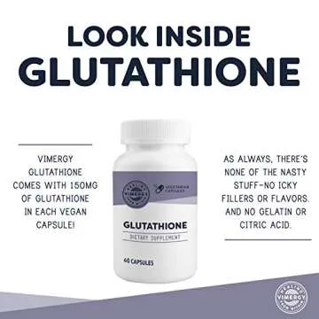 Vimergy Glutathione – Supports Liver Detox* – Superfood for Cellular Health & Antioxidant Support* – Kosher, Vegan & Gluten-Free – 60 Capsules