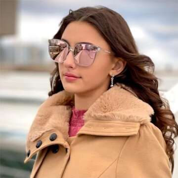 LVIOE Polarized Sunglasses for Women Modern Cute Cat Eye Style UV Protection LS1627s