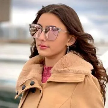 LVIOE Polarized Sunglasses for Women Modern Cute Cat Eye Style UV Protection LS1627s