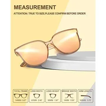 LVIOE Polarized Sunglasses for Women Modern Cute Cat Eye Style UV Protection LS1627s