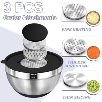 Umite Chef Mixing Bowls Set - 8PCS with Lids & Graters