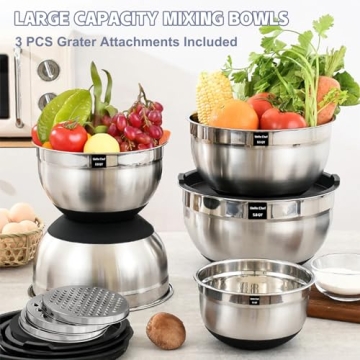 Umite Chef Mixing Bowls Set - 8PCS with Lids & Graters