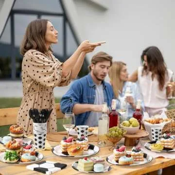 Domensi 280 Pcs Soccer Party Tableware Set for Events