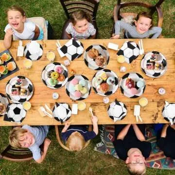 Domensi 280 Pcs Soccer Party Tableware Set for Events