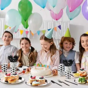 Domensi 280 Pcs Soccer Party Tableware Set for Events