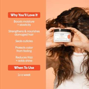 dpHUE Apple Cider Vinegar Hair Masque, 9 oz - Deep Conditioning Treatment for Dry, Damaged, Color-Treated Hair - Made with Avocado, Rosehip & Coconut Oils