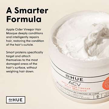 dpHUE Apple Cider Vinegar Hair Masque, 9 oz - Deep Conditioning Treatment for Dry, Damaged, Color-Treated Hair - Made with Avocado, Rosehip & Coconut Oils