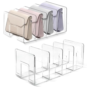 2 Pcs Purse Organizer for Closet - Clear Acrylic Handbag Divider