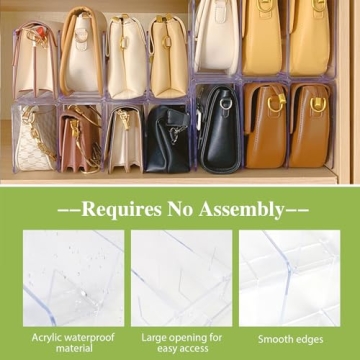 2 Pcs Purse Organizer, Acrylic Clear Storage Solutions