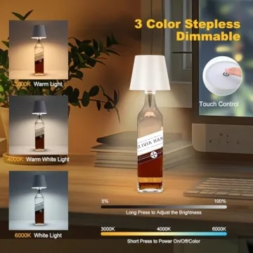 SOUDFK Wireless Bottle Lamp for Home and Events