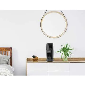 Lasko T13310 Personal Oscillating Table Tower Fan – Small, Quiet, Portable, Electric Plug-In, Mini Desktop Fans for Staying Cool at Home and Office, Day and Night,Black