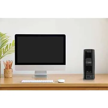 Lasko T13310 Personal Oscillating Table Tower Fan – Small, Quiet, Portable, Electric Plug-In, Mini Desktop Fans for Staying Cool at Home and Office, Day and Night,Black