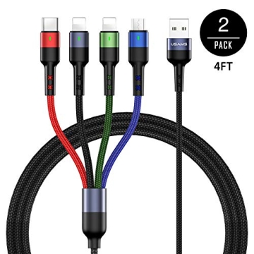 USAMS 4FT 4 in 1 Multi Charging Cable - Durable
