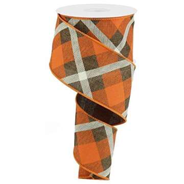 Plaid Canvas Wired Edge Ribbon for All Occasions