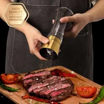 Elegant VEVOK CHEF Gold Salt and Pepper Grinder Set