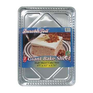 Giant Foil Baking Sheets Pack of 12 - Durable & Disposable