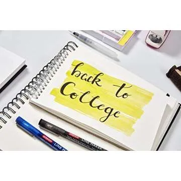 Derwent Pens, Line Maker, Permanent, Black, for Professional, Artist, Drawing, Coloring, Writing, 6-Piece Set