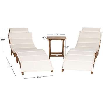 SAFAVIEH Pacifica 3-Piece Chaise Lounge Set for Outdoor