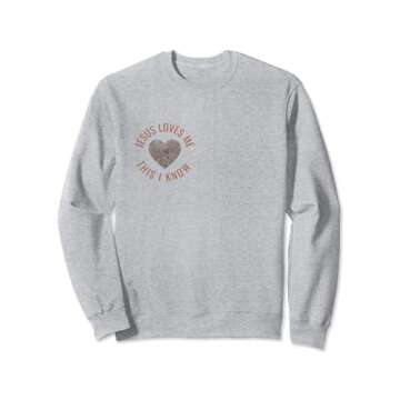Jesus Loves Me This I Know Fingerprint Heart Sweatshirt for Family