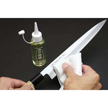 Yoshihiro 100% Pure Tsubaki Japanese Knife Maintenance Oil 3.4oz(100ml) with Complimentary Sabitori ...
