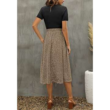 Zattcas Ribbed Midi Dress for Women Work Teacher Dress with Sleeve Black L