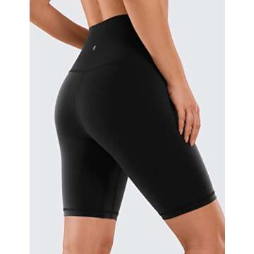 CRZ YOGA Women's Naked Feeling Biker Shorts - 8 Inches High Waisted Yoga Workout Gym Running Spandex...